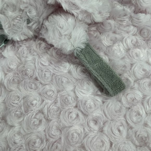 Blankets & Beyond Pink Bunny Rabbit 16" Baby Lovey Swirl Fur Pacifier Holder - Picture 6 of 9